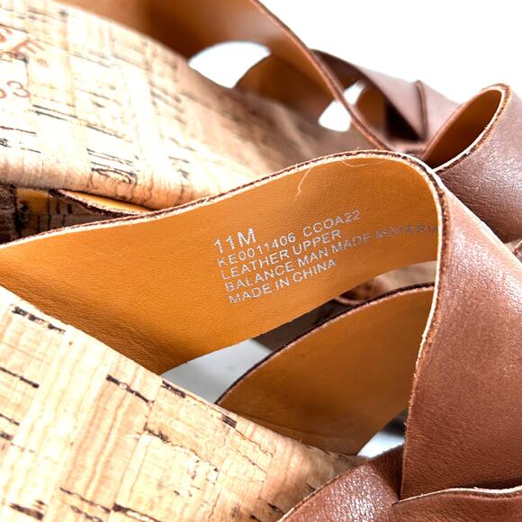 Kork Ease Charis Sandals 11 Brown NWOT Heels Mules Leather Comfort Travel - Picture 5 of 7